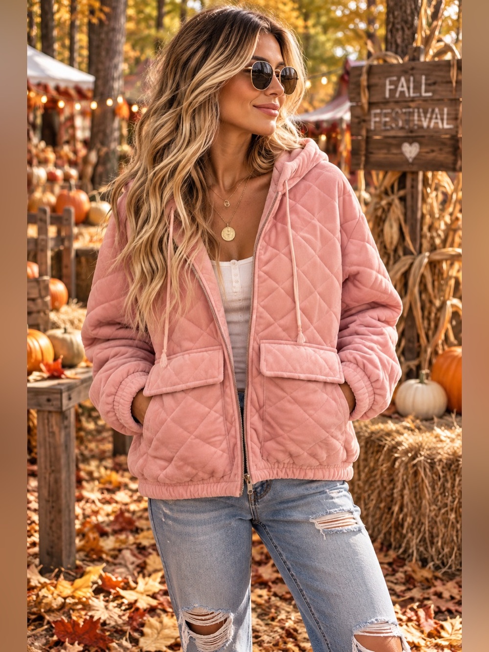 BiBi NWT Quilted Hooded Puffer Jacket in Blush Pink size L
